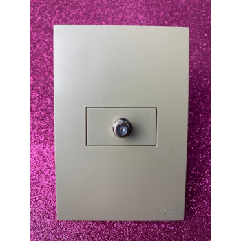 Conjunto Coaxial TV Horizontal 4x2 - RECTA Areia Satin Fosco Conjunto Coaxial TV Horizontal 4x2 - RECTA Areia Satin Fosco